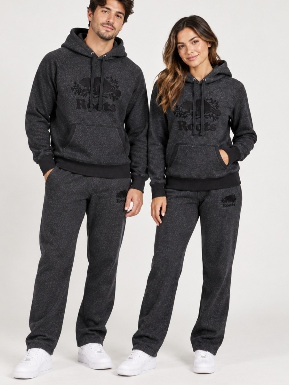 Roots Black Pepper Hoodie & Sweatpants Tracksuit Set • L/S